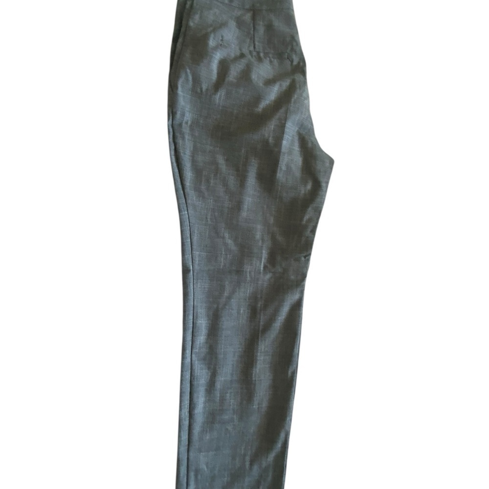 ZARA Tailored Gray Plaid Slim-Fit Trousers - Picture 4 of 8